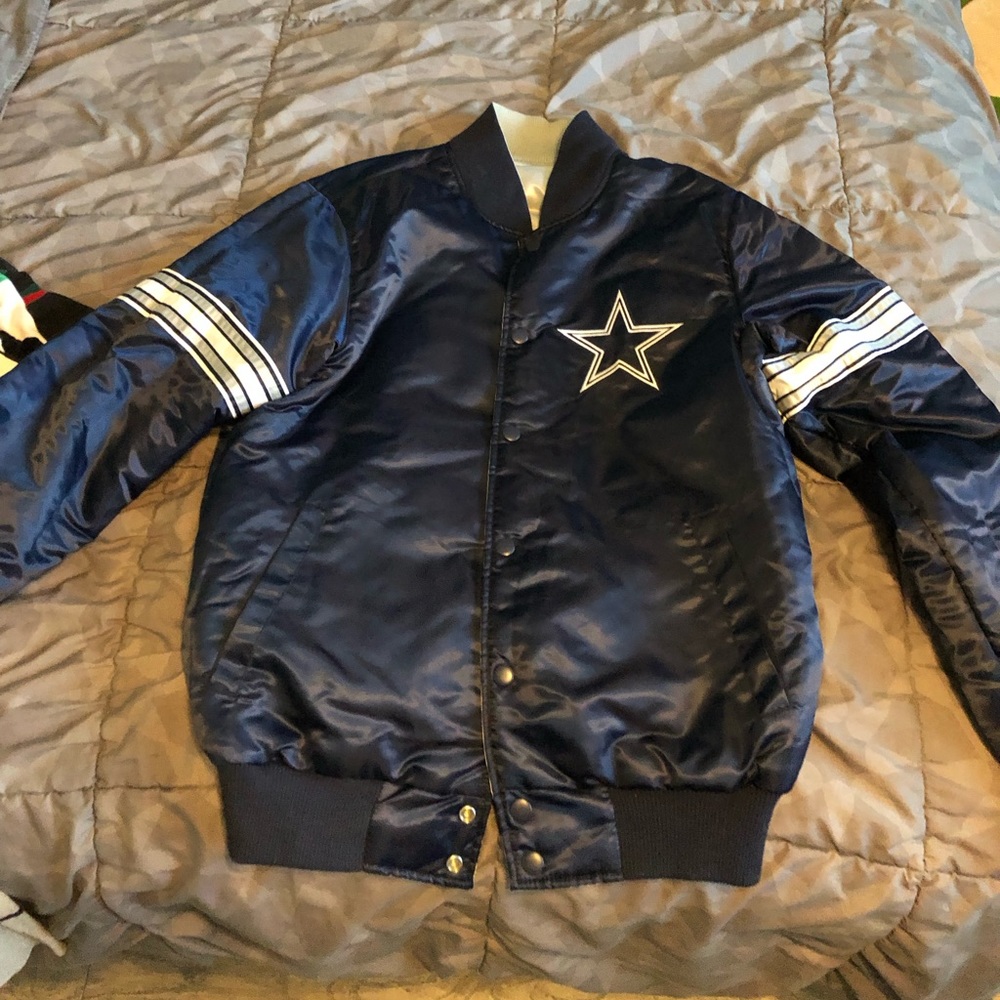 Authentic Dallas Cowboys Reversible Starter NFL Satin Jacket - Navy